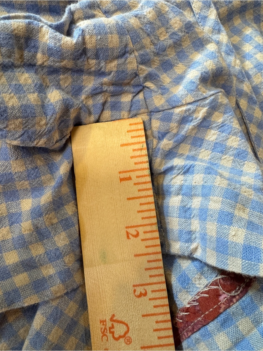 Free People Sweet & Salty Gingham Romper Women’s Size 6 Blue Linen Blend - Picture 8 of 9